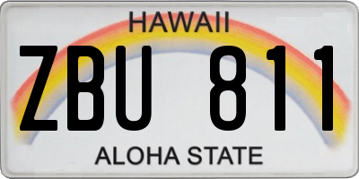 HI license plate ZBU811