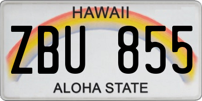 HI license plate ZBU855