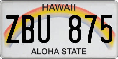 HI license plate ZBU875