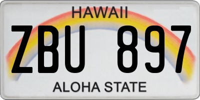 HI license plate ZBU897