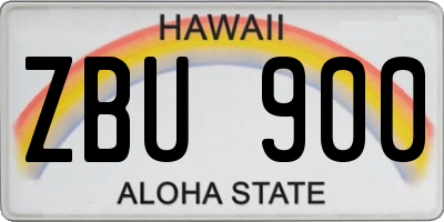 HI license plate ZBU900