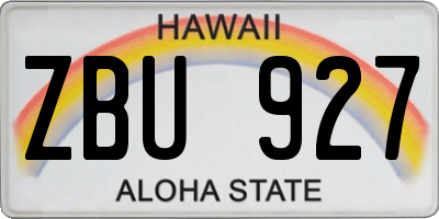 HI license plate ZBU927