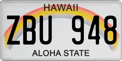 HI license plate ZBU948