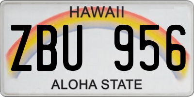 HI license plate ZBU956