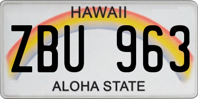HI license plate ZBU963