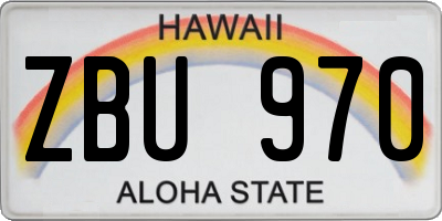 HI license plate ZBU970