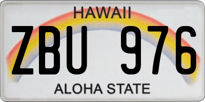 HI license plate ZBU976