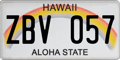 HI license plate ZBV057