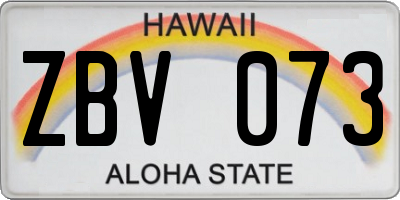 HI license plate ZBV073