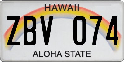 HI license plate ZBV074