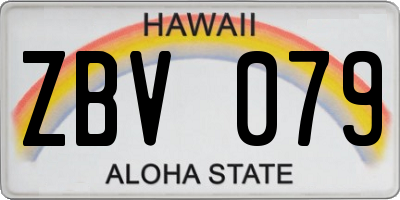 HI license plate ZBV079
