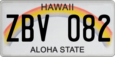 HI license plate ZBV082