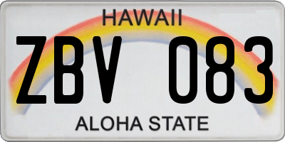 HI license plate ZBV083