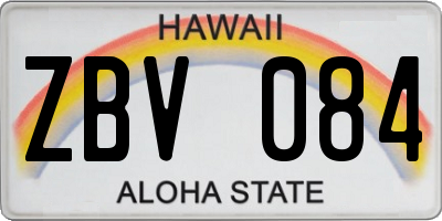 HI license plate ZBV084