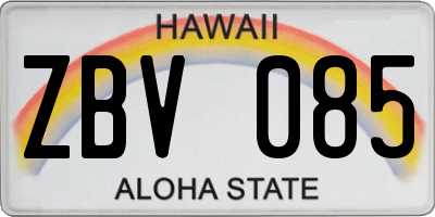 HI license plate ZBV085