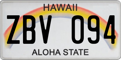 HI license plate ZBV094