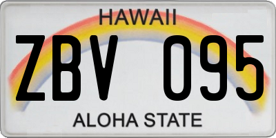 HI license plate ZBV095