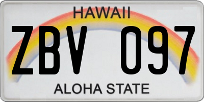 HI license plate ZBV097
