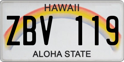 HI license plate ZBV119