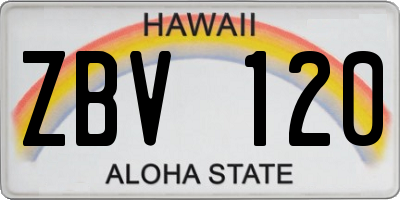 HI license plate ZBV120