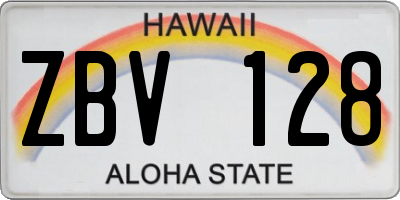 HI license plate ZBV128