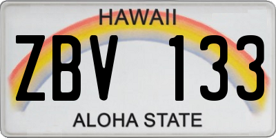HI license plate ZBV133