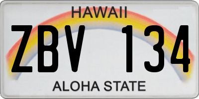 HI license plate ZBV134