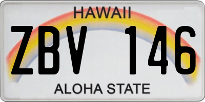 HI license plate ZBV146