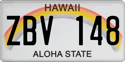 HI license plate ZBV148