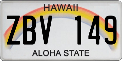 HI license plate ZBV149