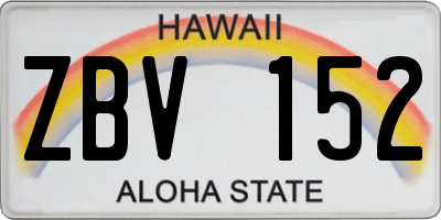 HI license plate ZBV152