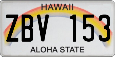 HI license plate ZBV153
