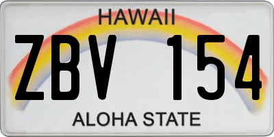 HI license plate ZBV154