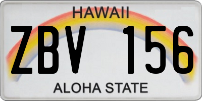HI license plate ZBV156