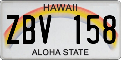 HI license plate ZBV158