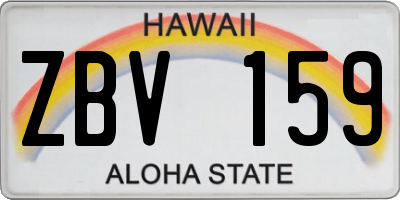 HI license plate ZBV159