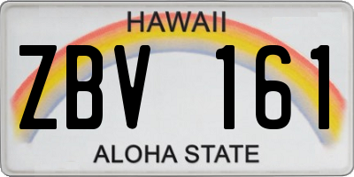 HI license plate ZBV161