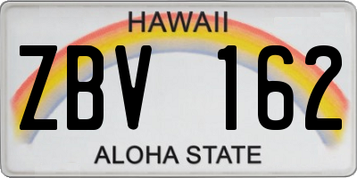 HI license plate ZBV162