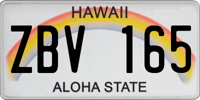 HI license plate ZBV165