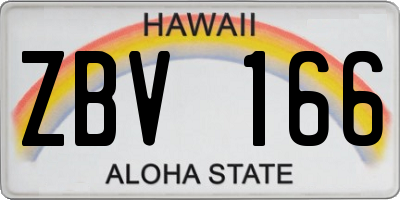 HI license plate ZBV166