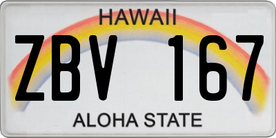 HI license plate ZBV167
