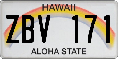 HI license plate ZBV171