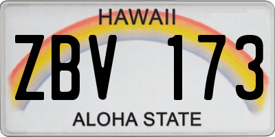 HI license plate ZBV173