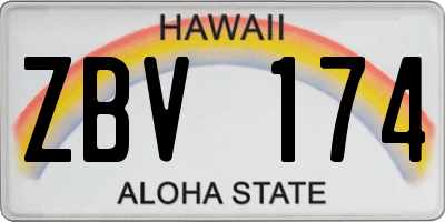 HI license plate ZBV174