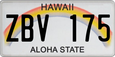 HI license plate ZBV175