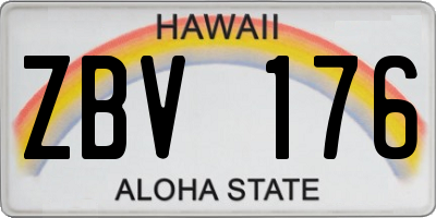 HI license plate ZBV176