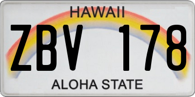 HI license plate ZBV178