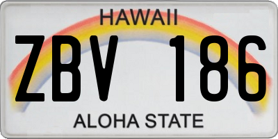 HI license plate ZBV186