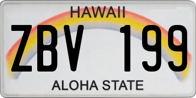 HI license plate ZBV199