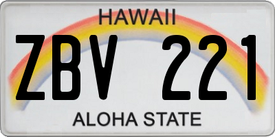 HI license plate ZBV221